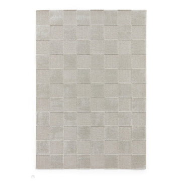 Elio 69924 Modern Geometric Checkerboard Carved Soft-Touch High-Density Hi-Low Variable Textured Pile Polypropylene/Polyester Mix Silver Rug-Think Rugs-Rug Love - The Most Loved Rug Store
